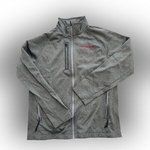 🔴 The North Face Men's Gray Full Zip Fleece Jacket Embroidered Logo Size L